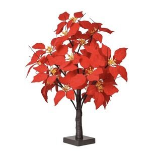 Poinsettia Tree Light 21" Led Lighted Artificial-Battery Operated